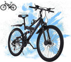 Astrong MTB 26in Mountain Bike 21 Speed and Height 23''-27.5 '' Adjustable MTB Road Bicycle with Double Disc Brakes for Mens and Womens Cycling in Mountain Wasteland Roads Cities (Black)