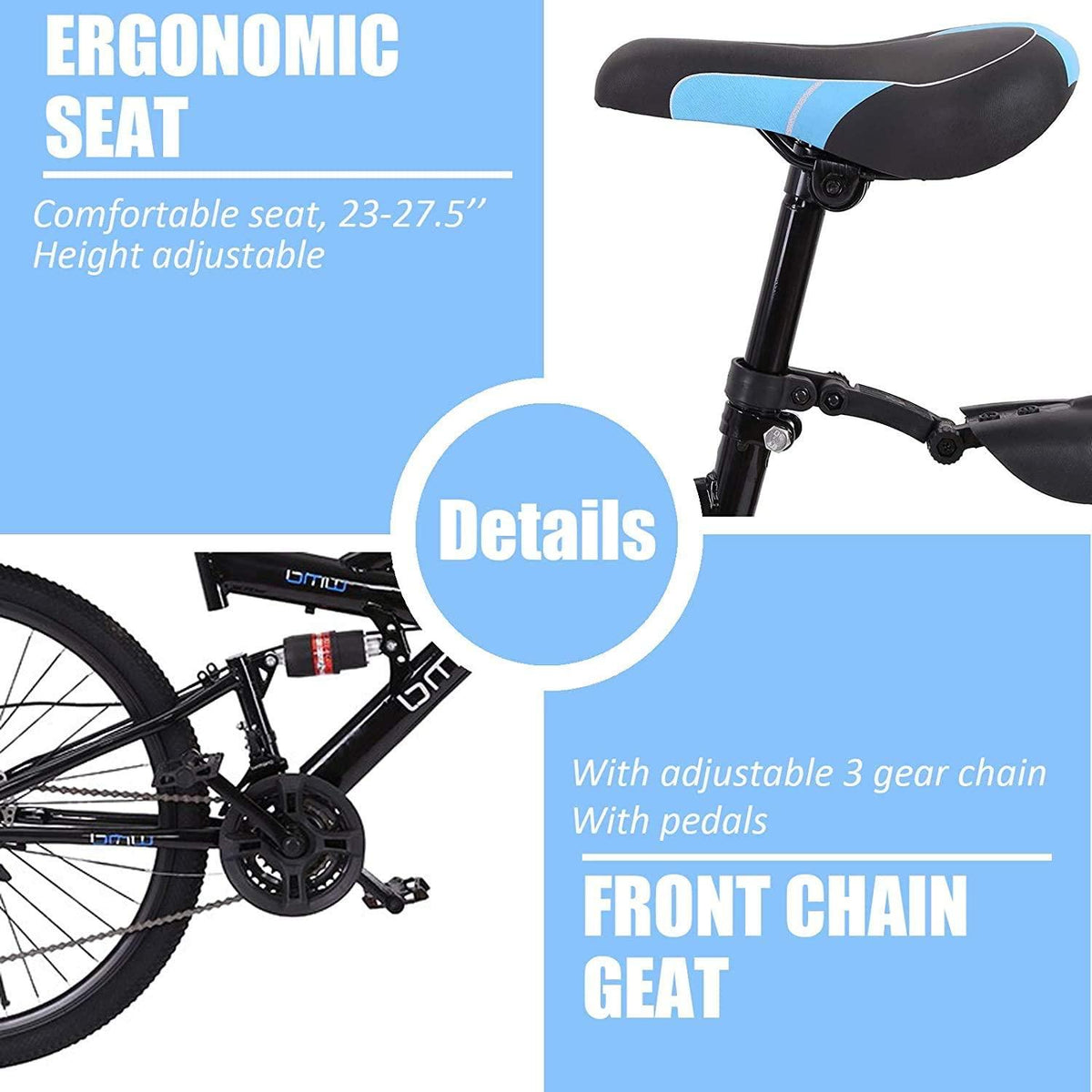 Astrong MTB 26in Mountain Bike 21 Speed and Height 23''-27.5 '' Adjustable MTB Road Bicycle with Double Disc Brakes for Mens and Womens Cycling in Mountain Wasteland Roads Cities (Black)