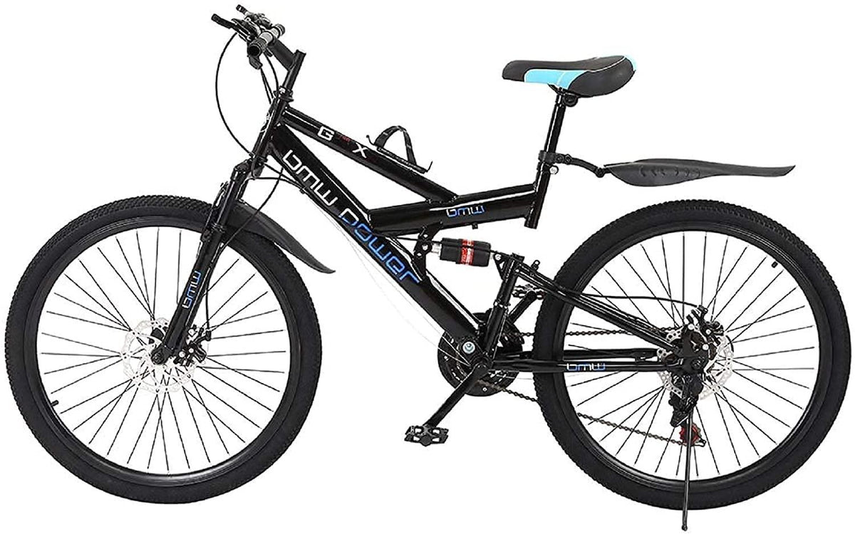 Astrong MTB 26in Mountain Bike 21 Speed and Height 23''-27.5 '' Adjustable MTB Road Bicycle with Double Disc Brakes for Mens and Womens Cycling in Mountain Wasteland Roads Cities (Black)