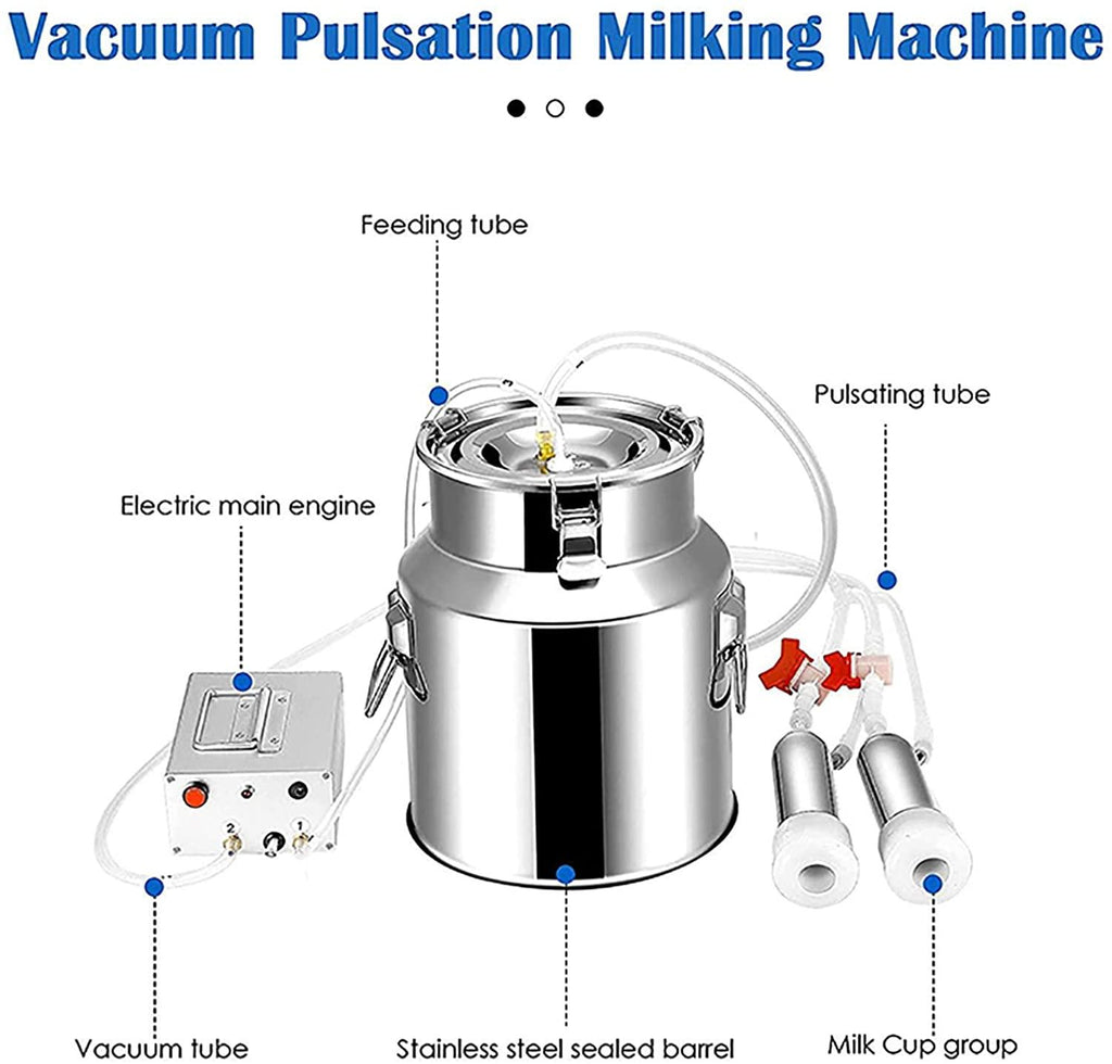 huidazhou automatic portable livestock milking equipment, milking machine kit for sheep portable electric milker milking machine, adjustable vacuum pump food silicone grade hose, 14l