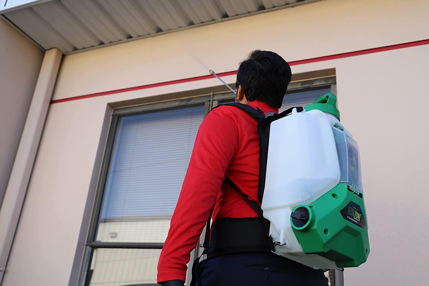 flowzone typhoon 2.5 variable-pressure 5-position battery powered backpack sprayer (4-gallon)