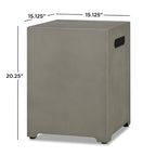 Bowery Hill Modern Steel Propane Tank Cover in Mist Gray
