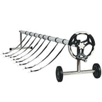 costway 18 ft pool cover reel set aluminum in-ground swimming solar cover reel