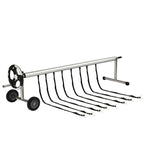 costway 18 ft pool cover reel set aluminum in-ground swimming solar cover reel