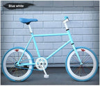 without logo AFTWLKJ Road Bike Fixed Gear Mini Inverted Brake Bicycle Net Red Bicycle Student Adult Men and Women 20 inch 30 Knife Double Disc Brake (Color : Blue White, Size : Reverse Brake)