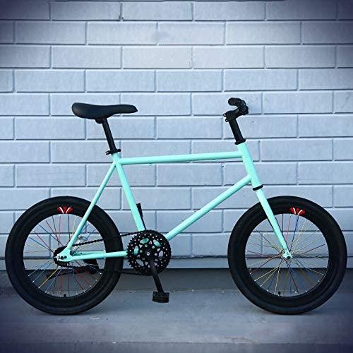 without logo AFTWLKJ Road Bike Fixed Gear Mini Inverted Brake Bicycle Net Red Bicycle Student Adult Men and Women 20 inch 30 Knife Double Disc Brake (Color : Blue White, Size : Reverse Brake)