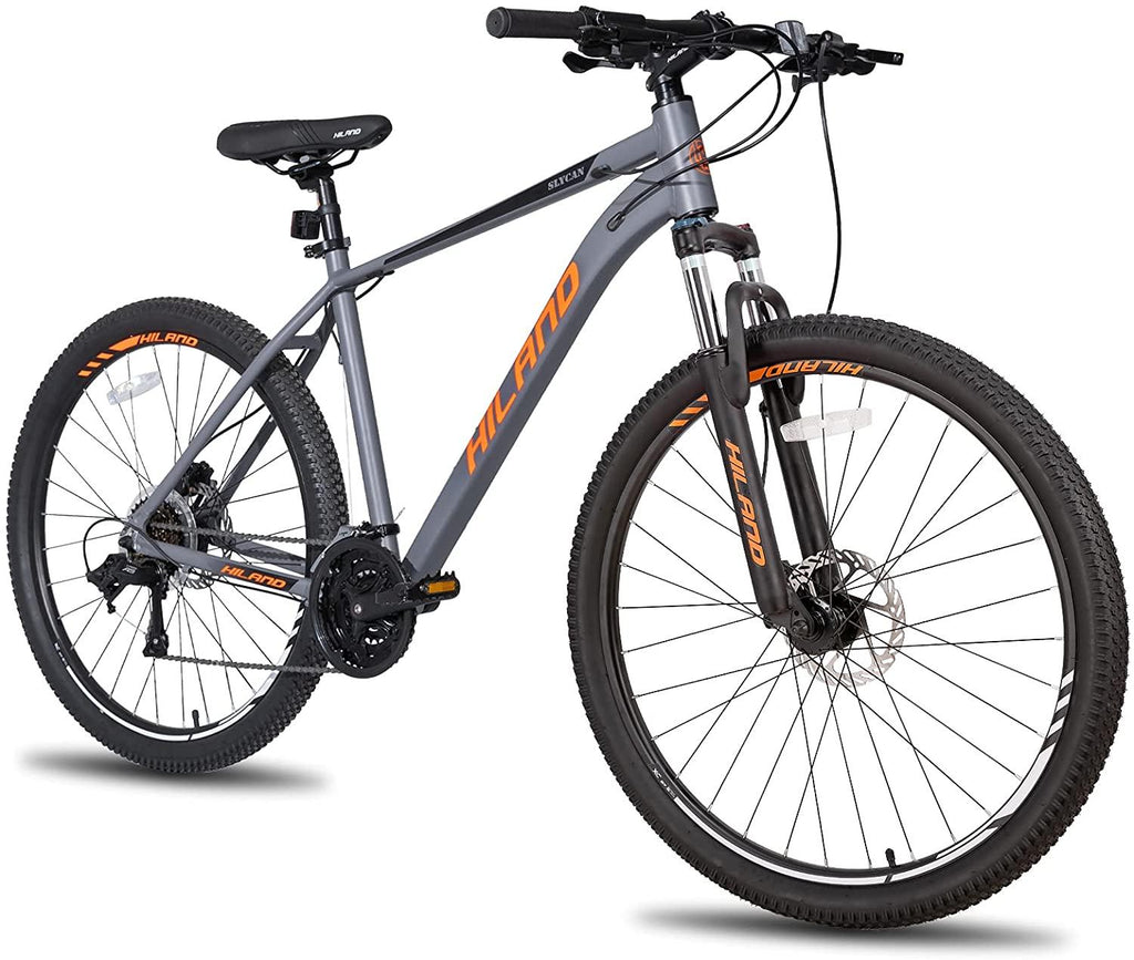 Hiland 27.5 Inch Mountain Bike 27-Speed for Man with 18/19.5 Inch Aluminum Frame Lock-Out Suspension Fork Hydraulic Disc-Brake