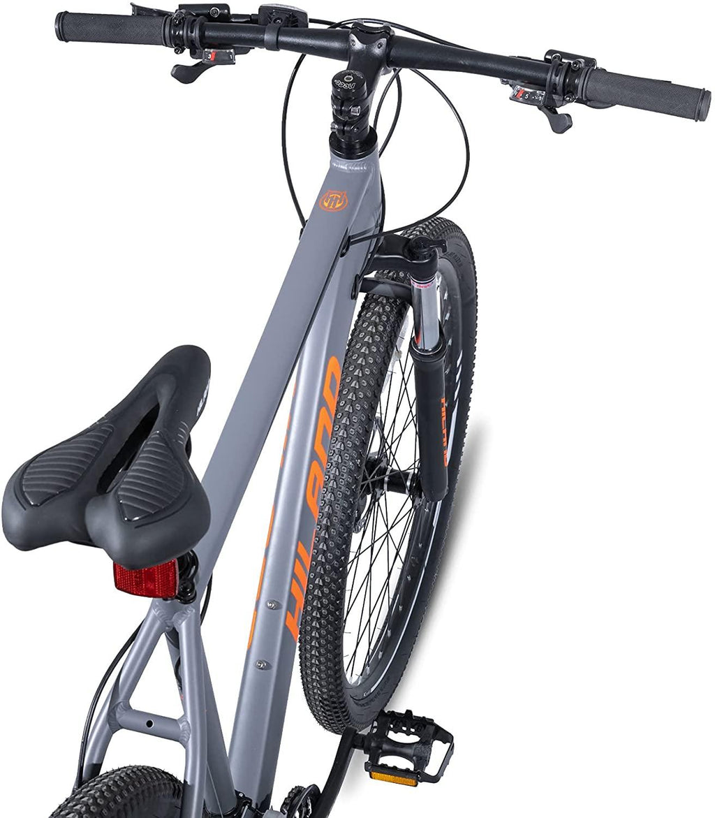 Hiland 27.5 Inch Mountain Bike 27-Speed for Man with 18/19.5 Inch Aluminum Frame Lock-Out Suspension Fork Hydraulic Disc-Brake