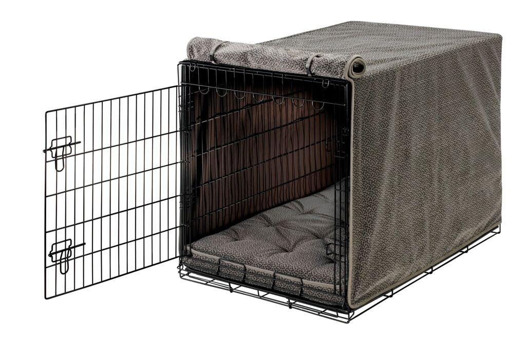 Bowsers Luxury Crate Cover, XX-Large, Pewter Bones