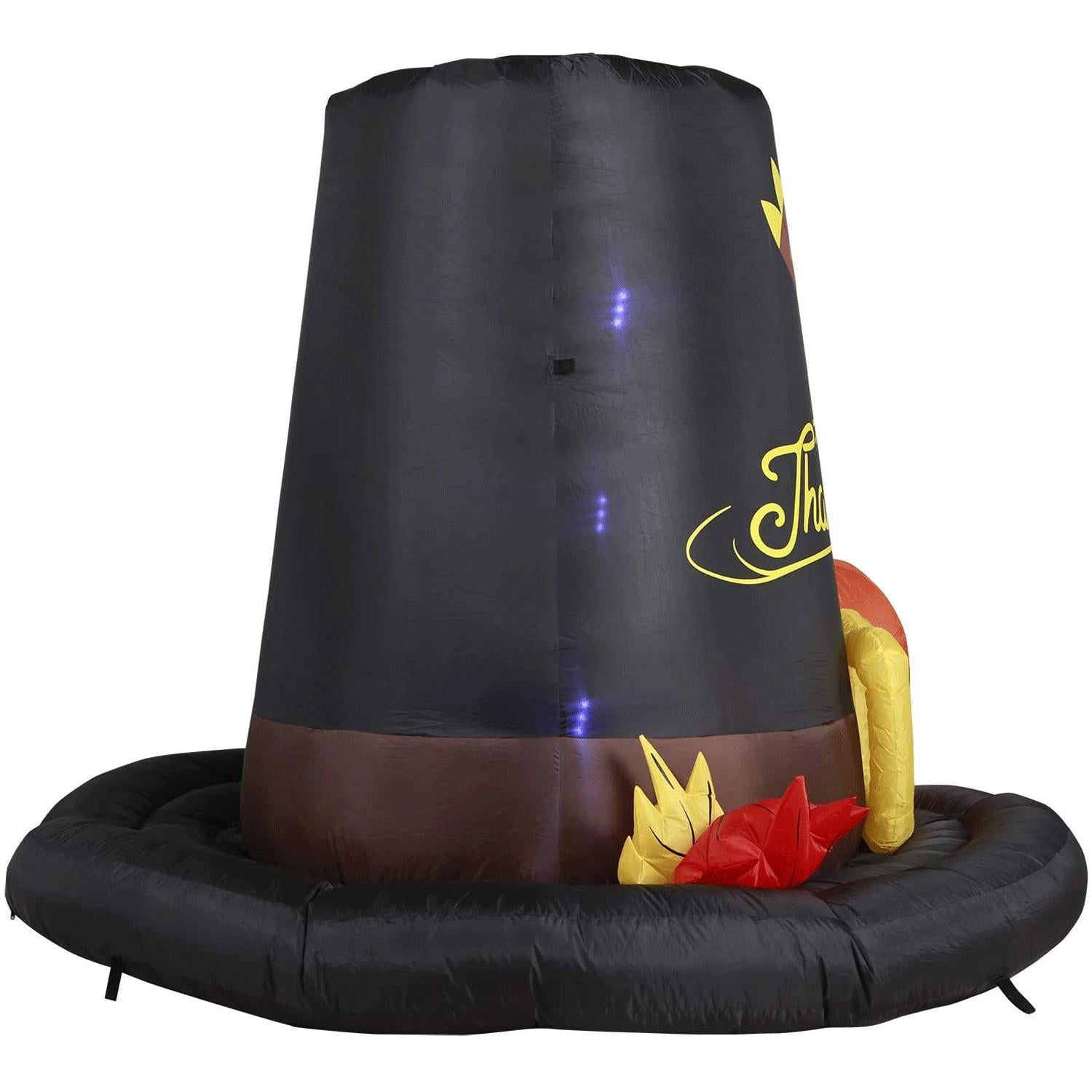 Holidayana 6 Foot Tall Air Inflatable Thanksgiving Pilgrim Hat Decoration