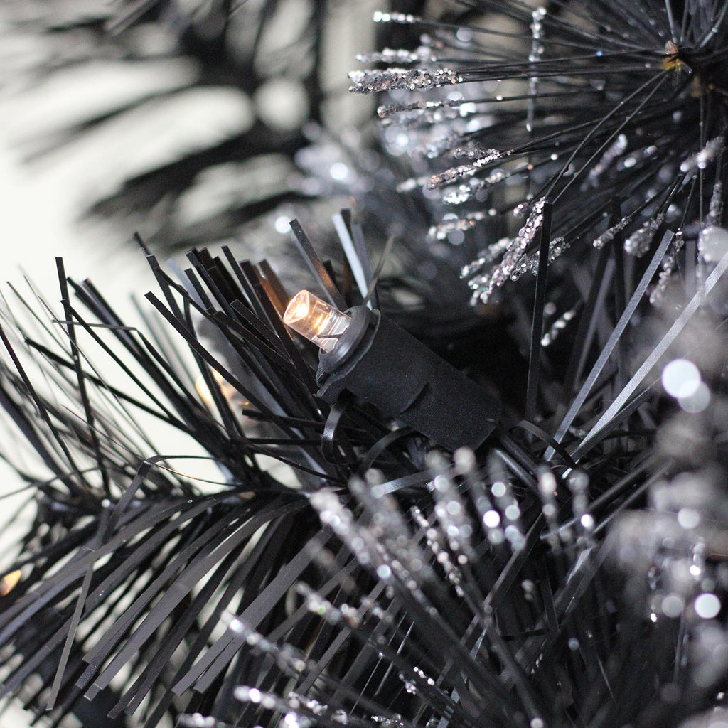 Northlight 36" Prelit LED Black Bristle Frosted Artificial Christmas Wreath - Warm White Lights
