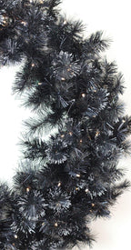 Northlight 36" Prelit LED Black Bristle Frosted Artificial Christmas Wreath - Warm White Lights
