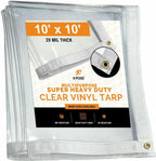 10 ' x 10' clear vinyl tarp - super heavy duty 20 mil transparent