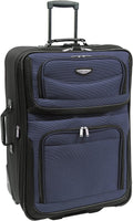 Amsterdam Expandable Rolling Upright Luggage, Navy, Checked-Large 29-Inch