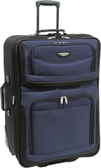 Amsterdam Expandable Rolling Upright Luggage, Navy, Checked-Large 29-Inch