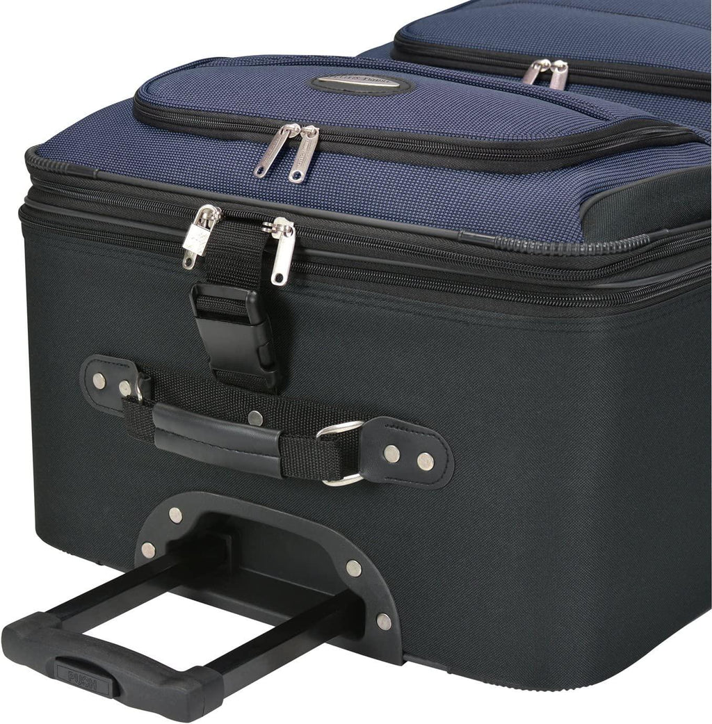 Amsterdam Expandable Rolling Upright Luggage, Navy, Checked-Large 29-Inch