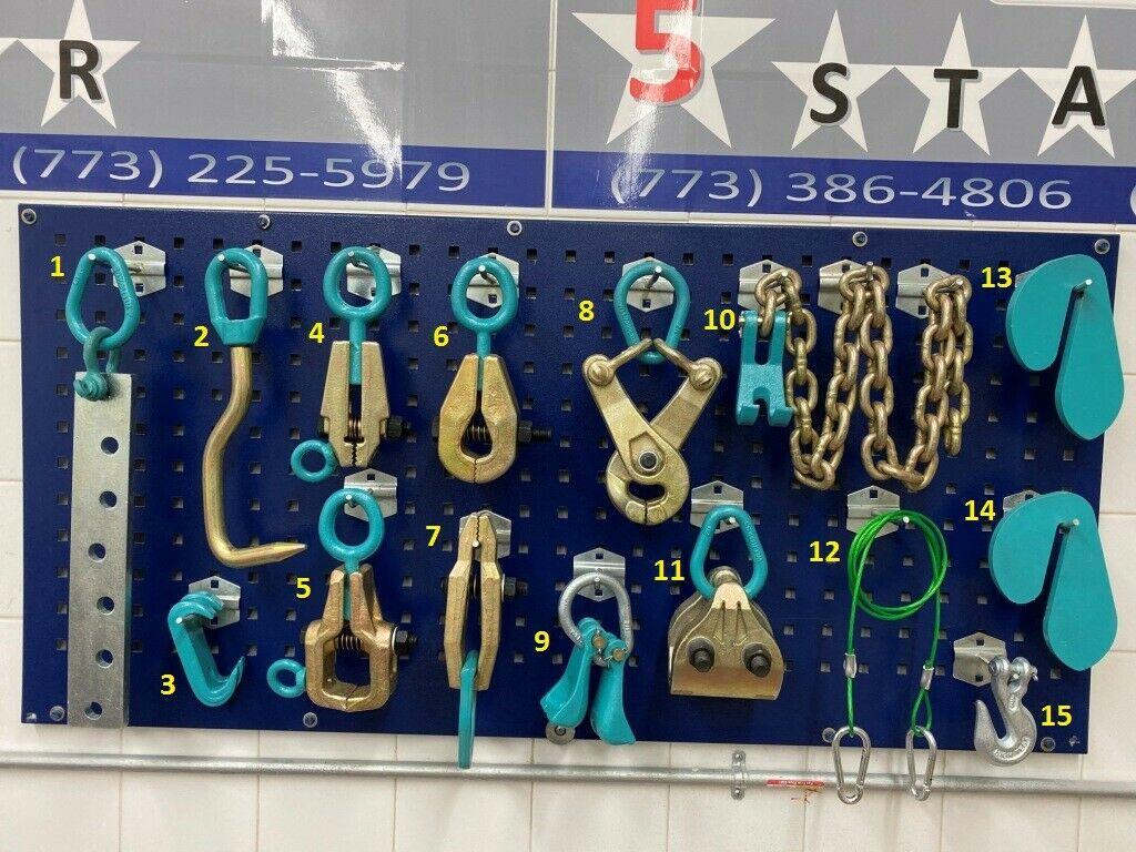 SET#2 HEAVY DUTY AUTO BODY FRAME MACHINE 15 PCS PULLING TOOLS CLAMPS MEGA PACK