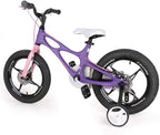 Royalbaby Kids Bike Boys Girls Space Shuttle Purple 16 In. Magnesium 2 Hand Disc Brakes Training Wheels and Kickstand