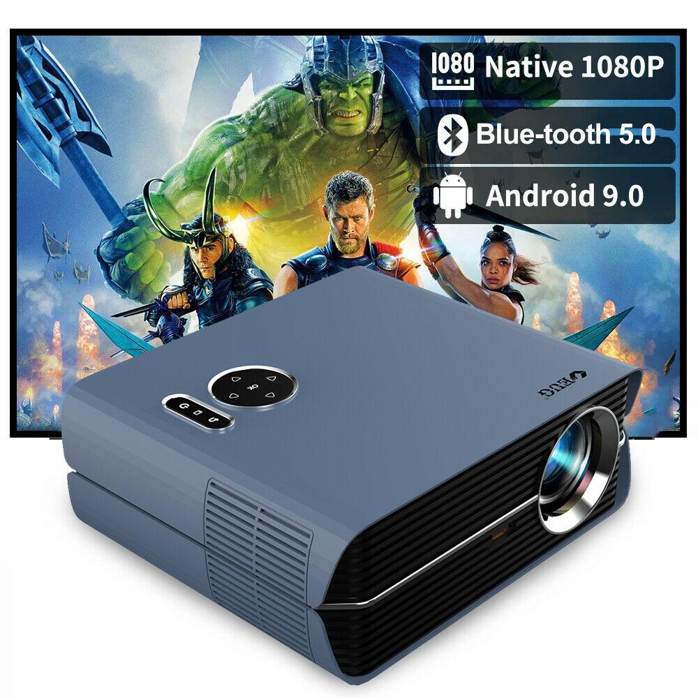 native 1080p android 9.0 projector wifi led cinema tv blue-tooth airplay wired