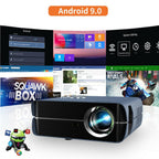 native 1080p android 9.0 projector wifi led cinema tv blue-tooth airplay wired