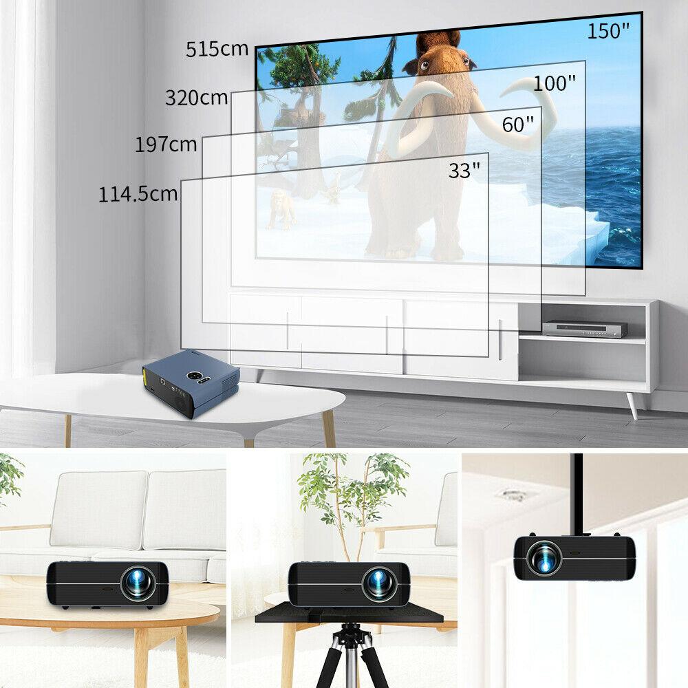 native 1080p android 9.0 projector wifi led cinema tv blue-tooth airplay wired