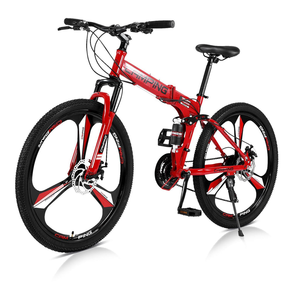 Campingsurvivals Disc Brake Mountain Bike 21 Speed, for Men Women, Red