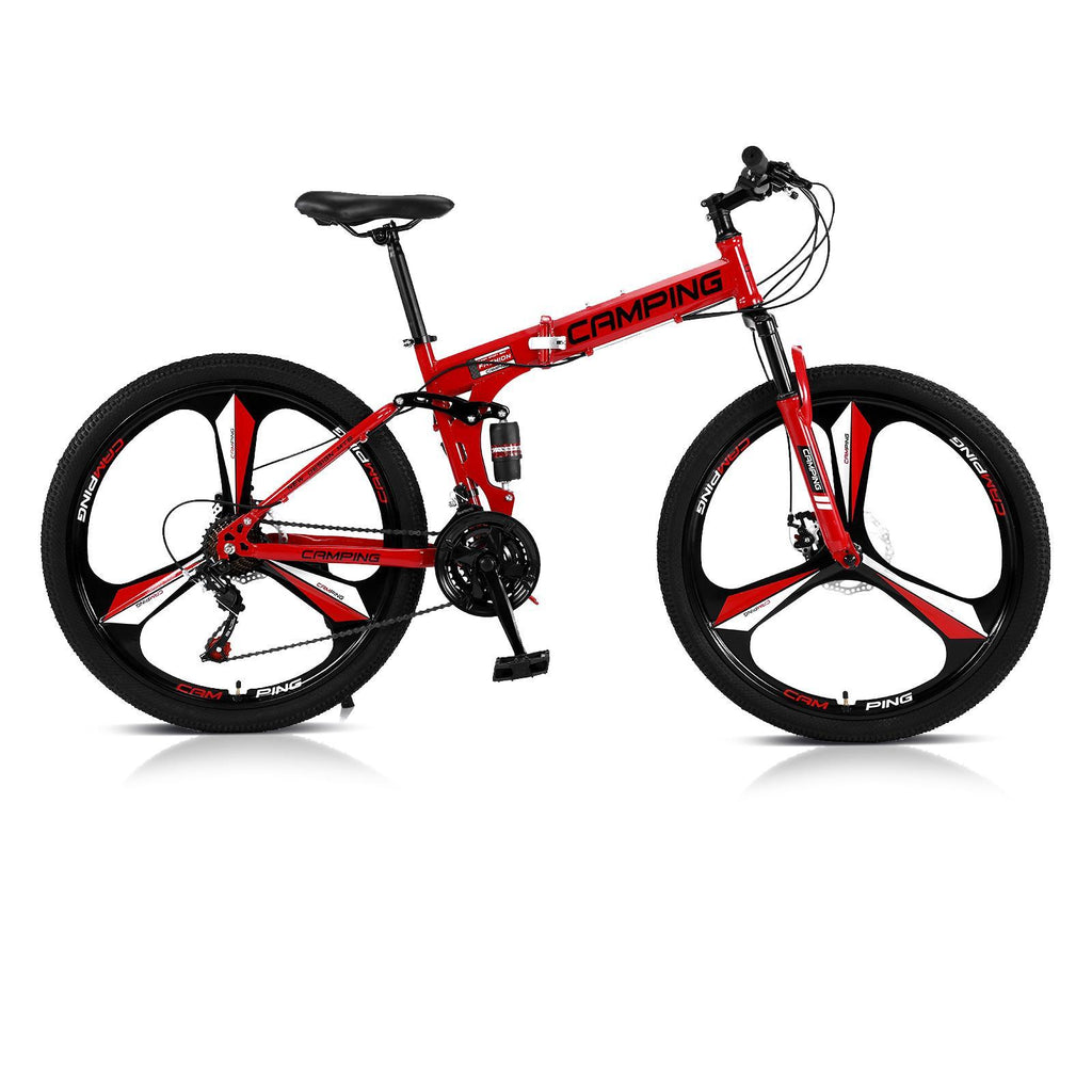 Campingsurvivals Disc Brake Mountain Bike 21 Speed, for Men Women, Red