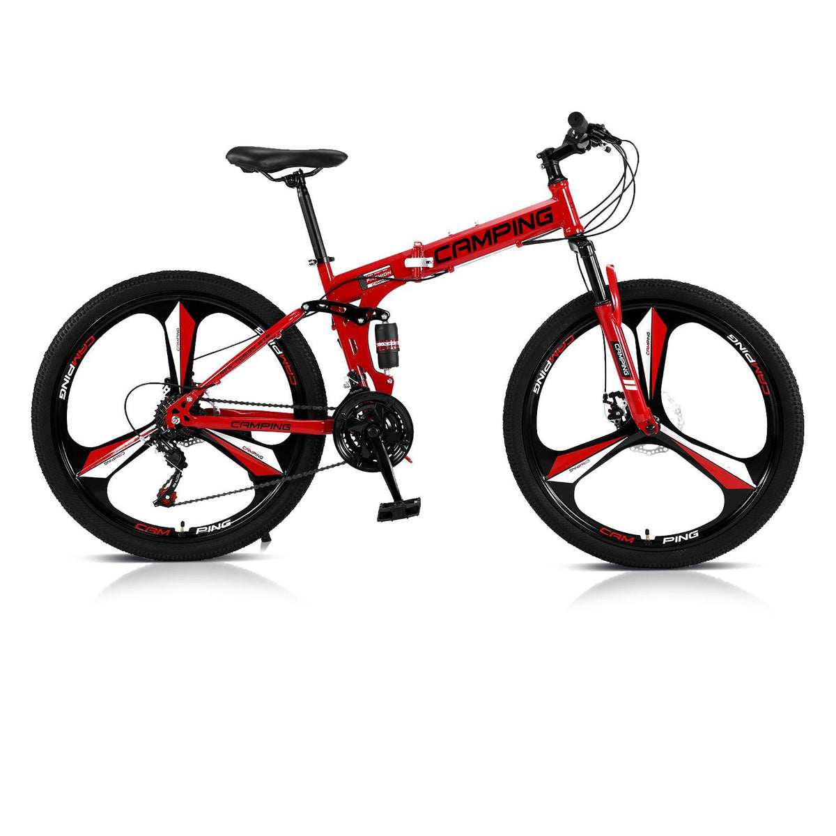 Campingsurvivals Disc Brake Mountain Bike 21 Speed, for Men Women, Red