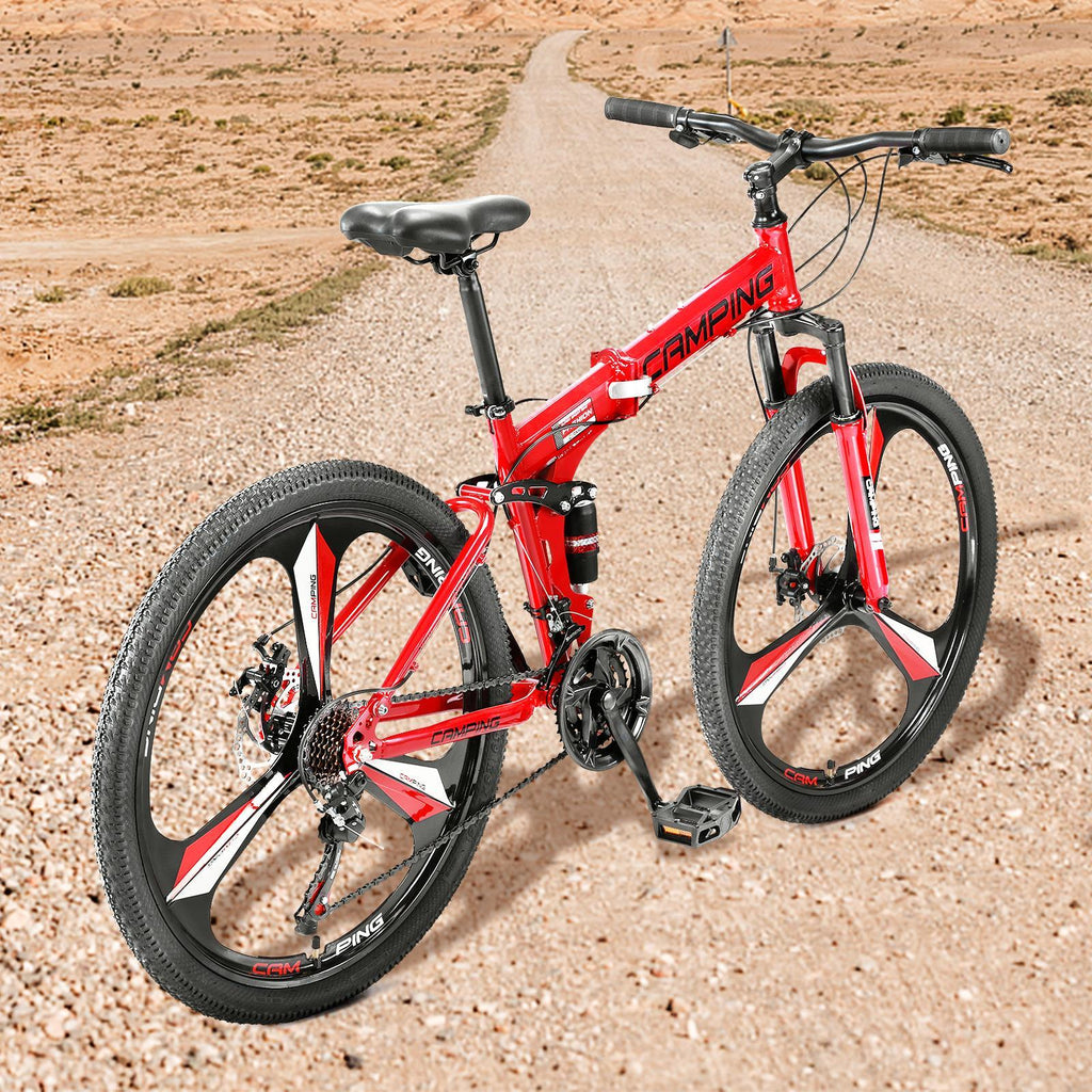 Campingsurvivals Disc Brake Mountain Bike 21 Speed, for Men Women, Red