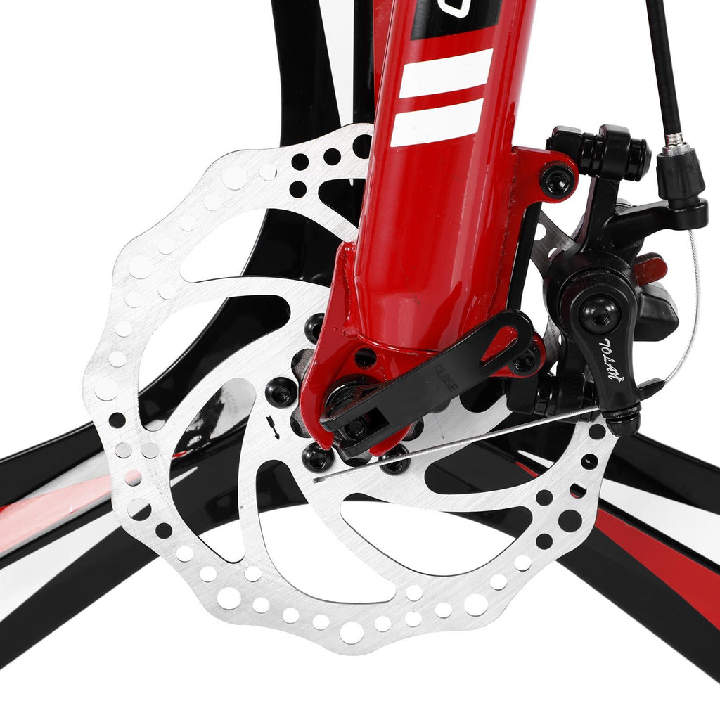 Campingsurvivals Disc Brake Mountain Bike 21 Speed, for Men Women, Red