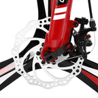 Campingsurvivals Disc Brake Mountain Bike 21 Speed, for Men Women, Red