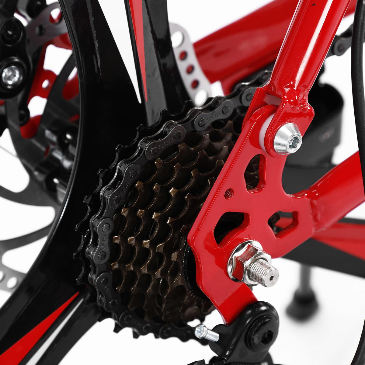 Campingsurvivals Disc Brake Mountain Bike 21 Speed, for Men Women, Red
