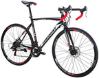 SDXC550 700C Adult Road Bike Steel Frame 54cm Muti Spoke Wheel Dual Disc Brake 21 Speed Gear System Men Road Bicycle