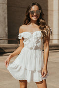 off shoulder white dress