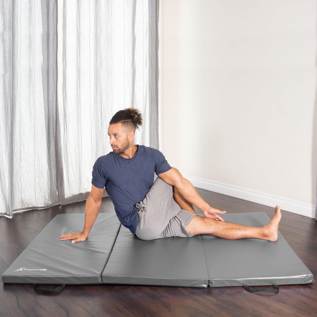 ProsourceFit Tri-Fold Folding Gymnastics Mat 6?x4? for Fitness