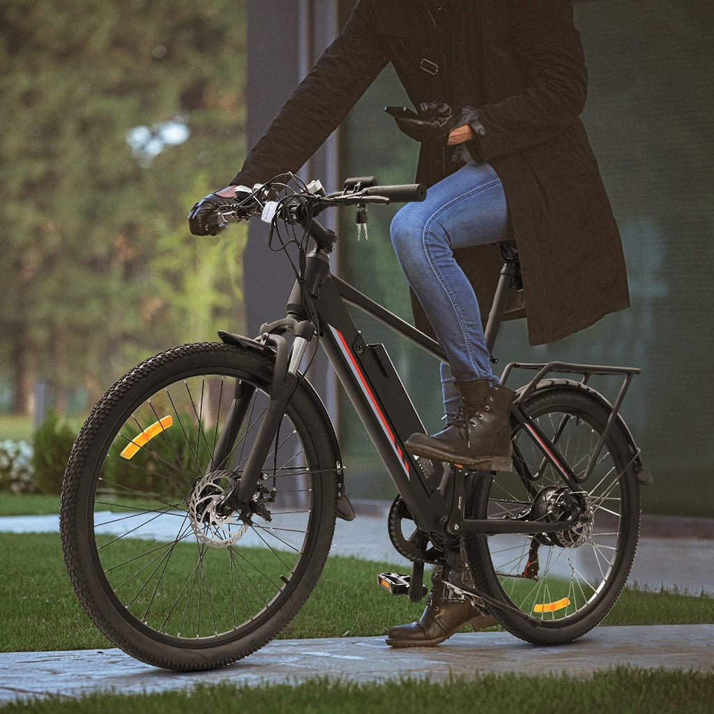 Speedrid 350W Electric Bike Electric Mountain Bike Electric Bicycle, 27.5"/26'' Electric Commuting Bike with 36V 10.4Ah Lithium Battery, Premium Front Suspension and 7 Speed Gears