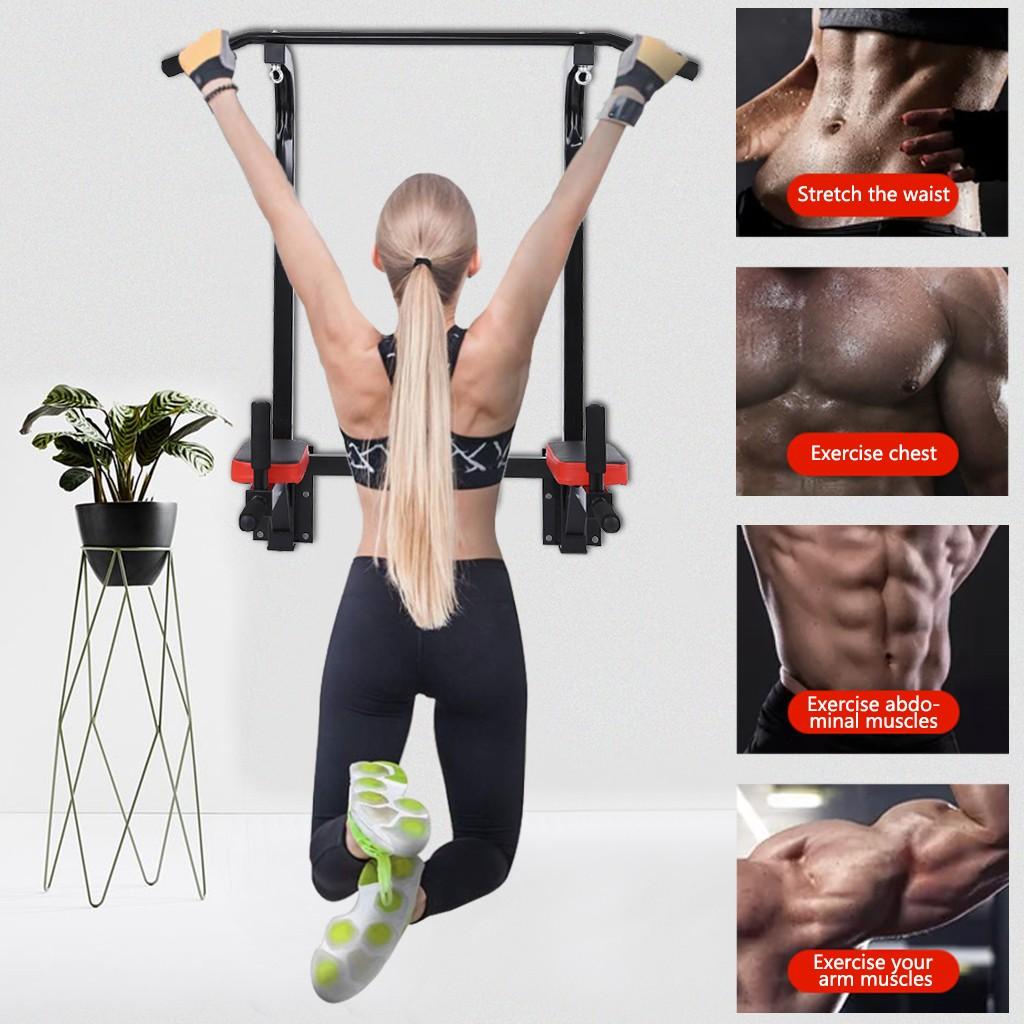 BLUKIDS Multifunctional Wall Mounted Pull Up Bar/Chin Up bar,Dip Station for Indoor Home Gym Workout,Power Tower Set Training Equipment Fitness Dip Stand Supports to 265 Lbs