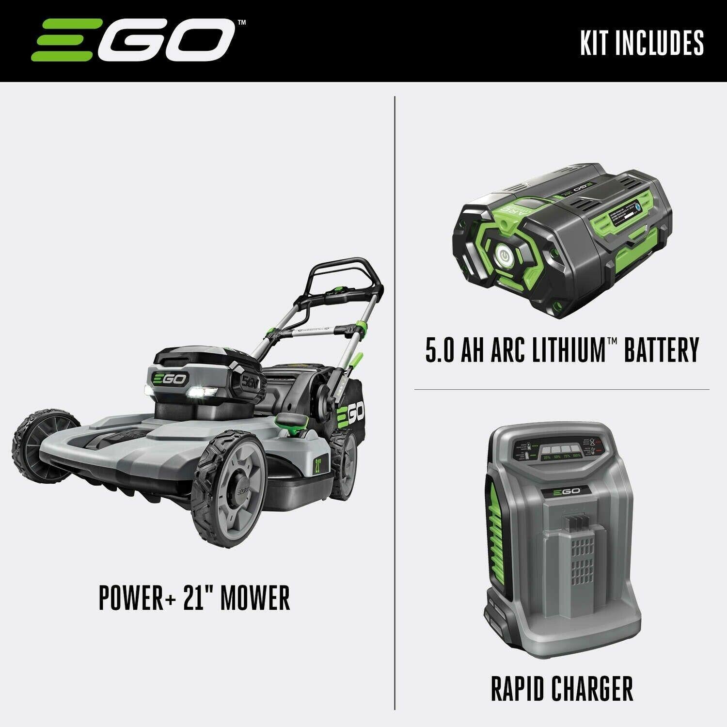EGO LM2101 21" 56V Cordless Push Lawn Mower - 5.0AH Battery & Charger Included