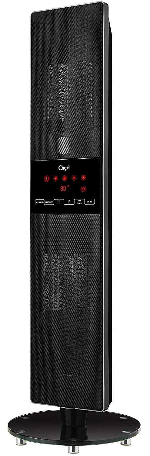 Ozeri OZH1 Dual Zone Oscillating Ceramic Heater with Adjustable Thermostat and Remote Control