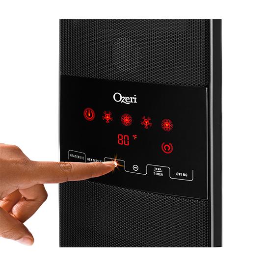 Ozeri OZH1 Dual Zone Oscillating Ceramic Heater with Adjustable Thermostat and Remote Control