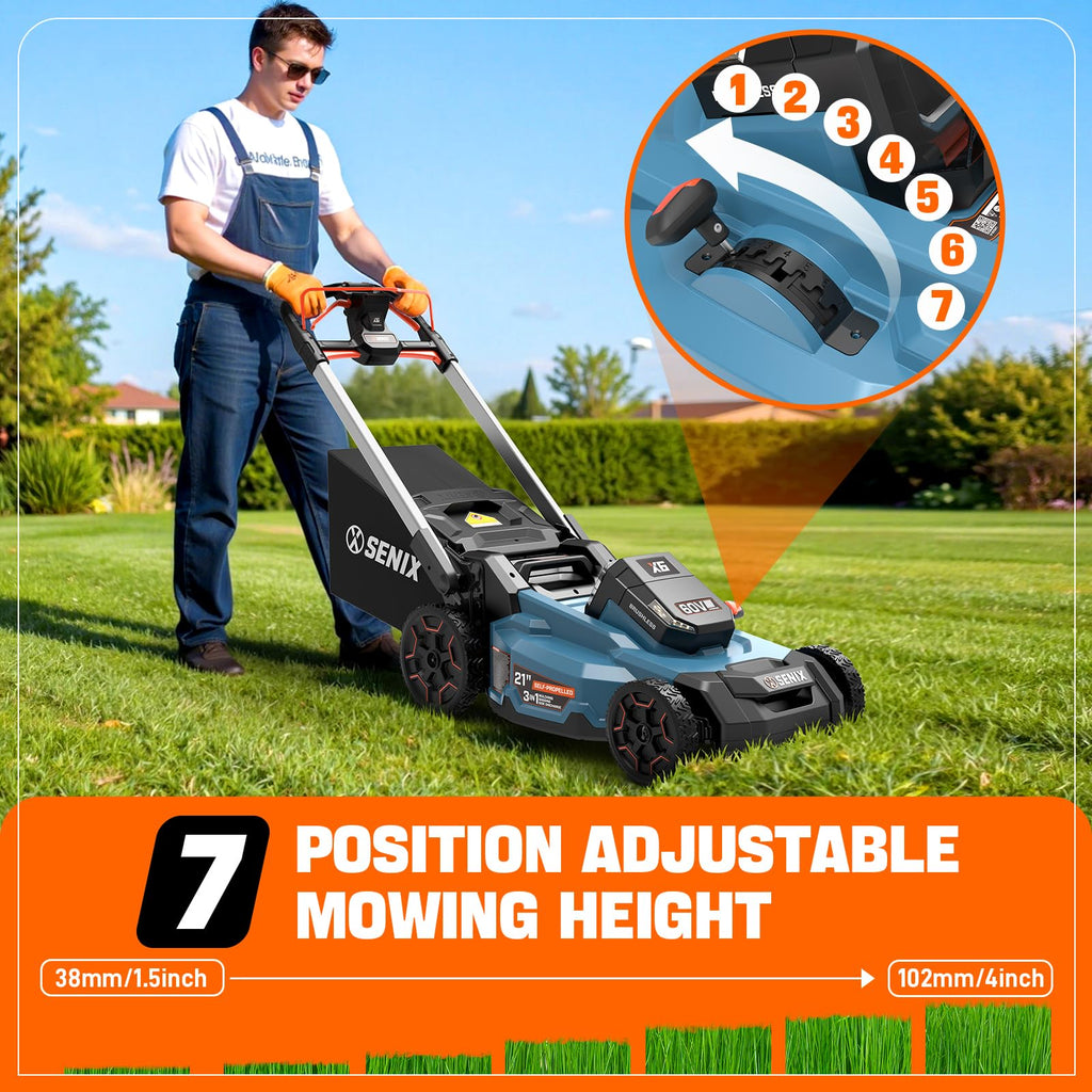 X6 60V Max 21" Self-Propelled Mower, 3-in-1 w/ 8Ah Battery &amp; Charger, Smart Display, 7-Level Adj. (Note: Battery &amp; Mower Shipped Separately)
