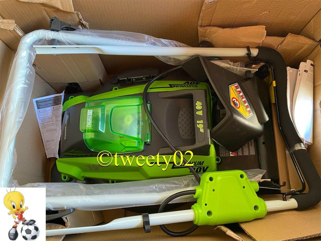 Greenworks 40V 19-Inch Cordless Lawn Mower, Batteries Included