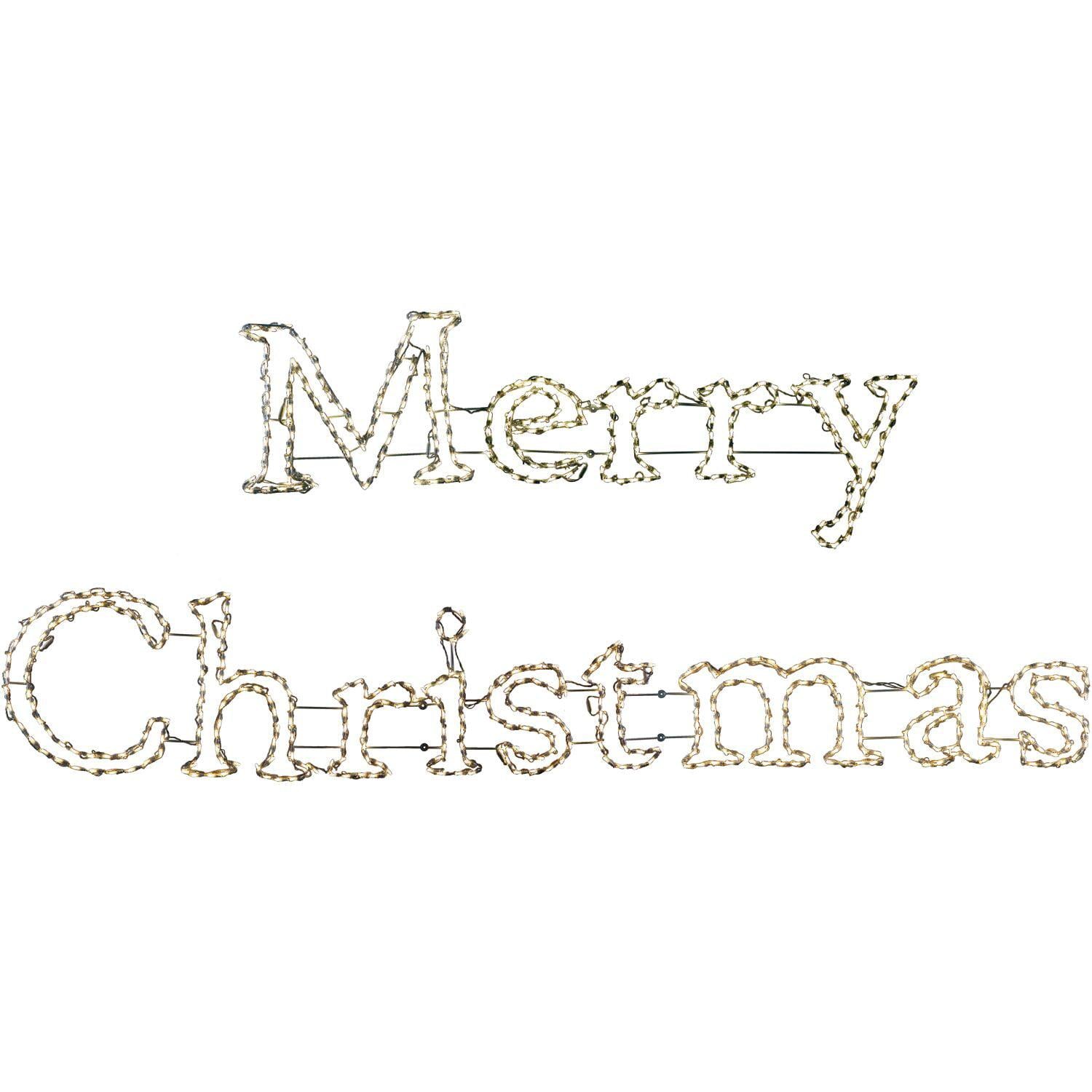 Fraser Hill Farm Christmas Giant Outdoor LED Lights, 2-Piece Merry Christmas Sign in Warm White