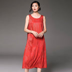 women casual loose printed sleeveless sundress