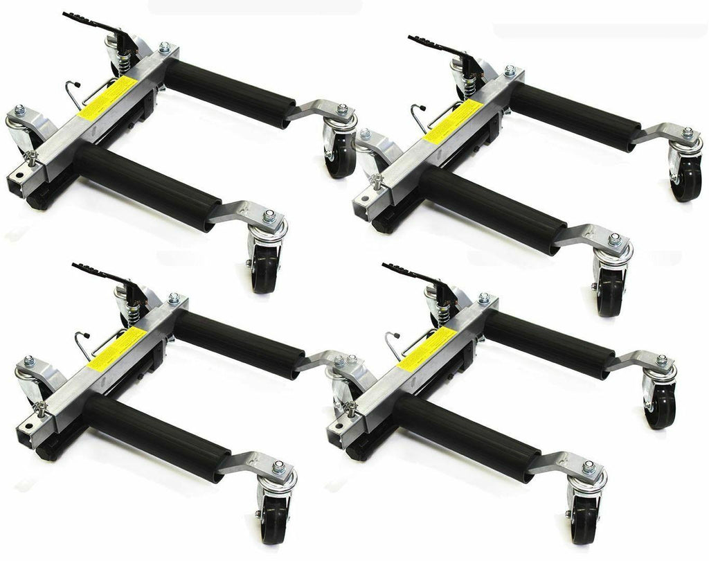 4-PC Hydraulic Car Dollies 12" Wheel Lift Positioning Jack Auto Dolly Hoist Set