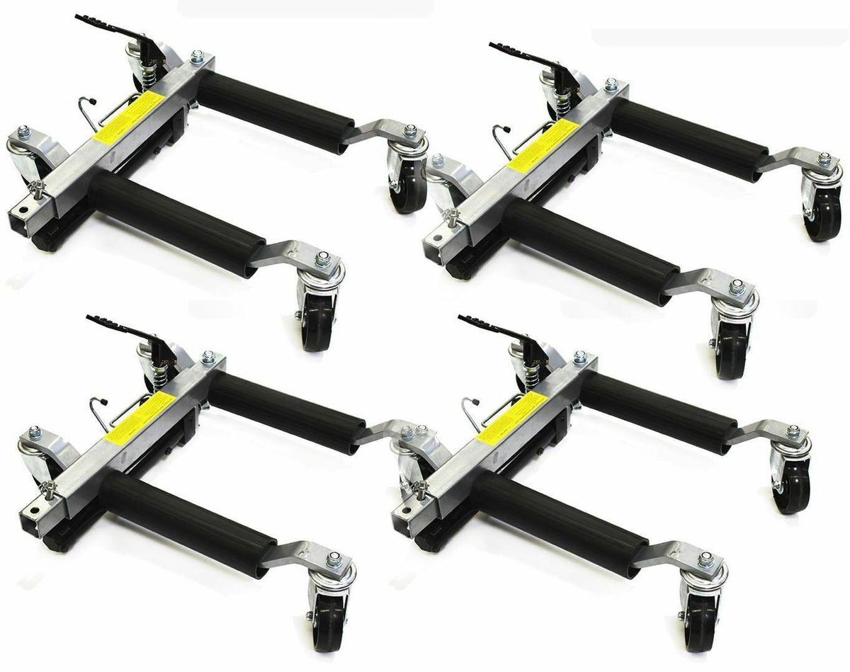 4-PC Hydraulic Car Dollies 12" Wheel Lift Positioning Jack Auto Dolly Hoist Set