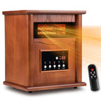 LifePlus Electric Infrared Heater Portable Wood Cabinet with Remote Control Thermostat Energy Efficient for Indoor Use Home
