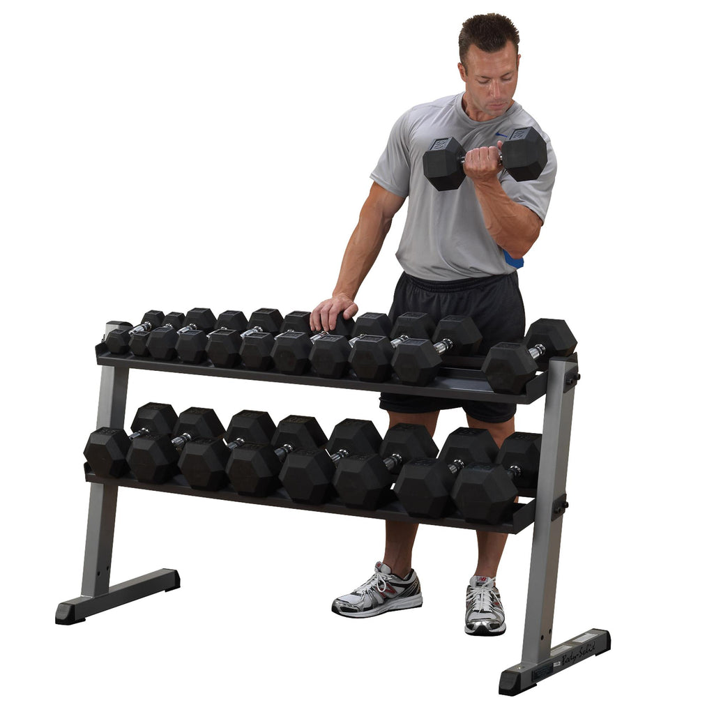 Body Solid GDR60 2 Tier Horizontal Dumbbell Rack