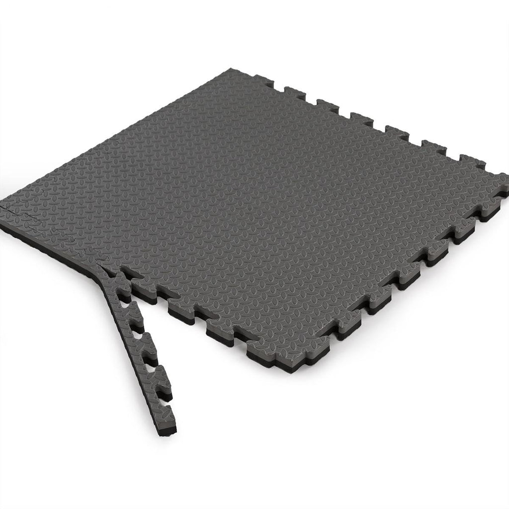 Xspec 1" Extra Thick Reversible EVA Foam Gym Mats 12 pcs 48 Sq Ft, Black &amp; Grey