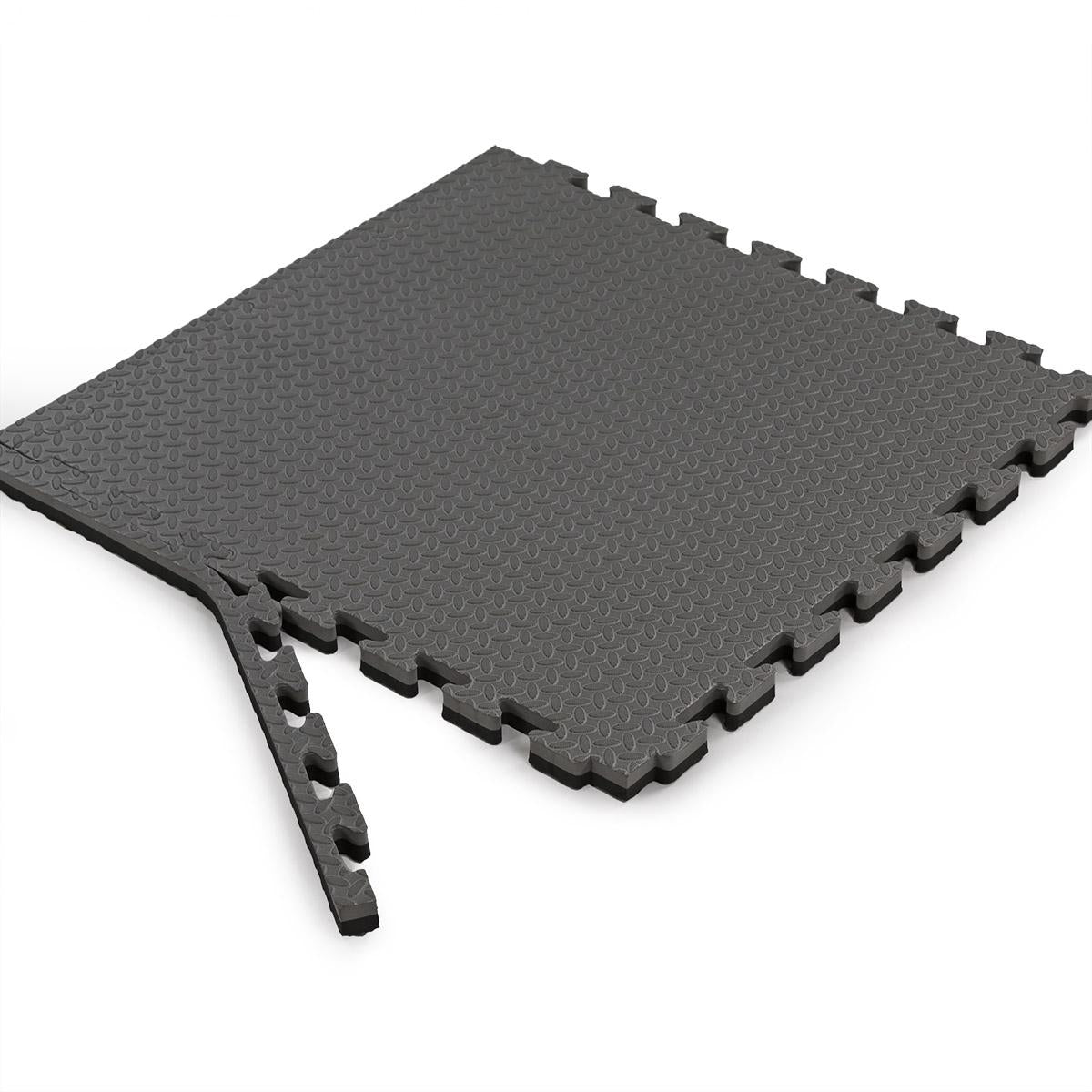Xspec 1" Extra Thick Reversible EVA Foam Gym Mats 12 pcs 48 Sq Ft, Black &amp; Grey